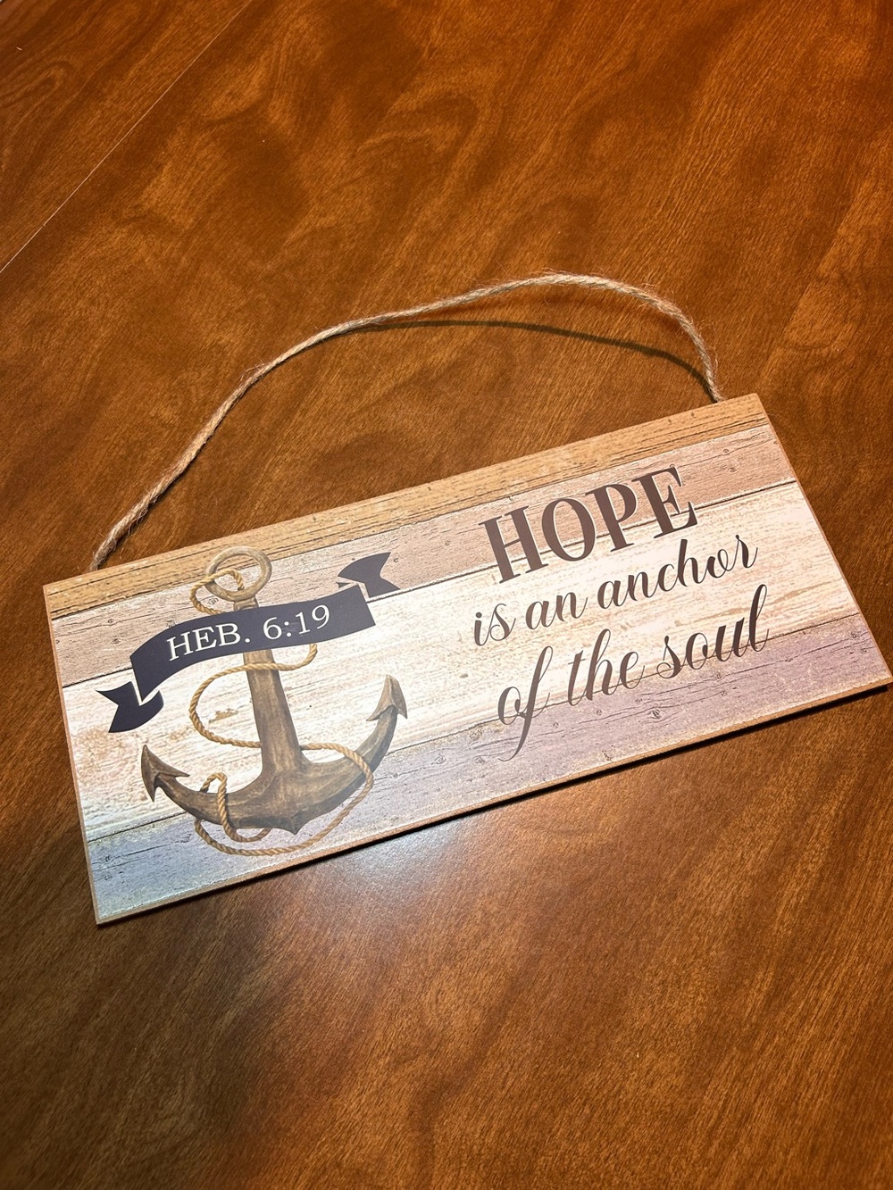 Hope Is An Anchor Wall Plaque - Nautical Wooden Sign - Picture 1 of 4